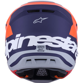 ALPINESTARS SM7 Helmet - Core - Matte Orange/Blue - Large 8301826-408-L