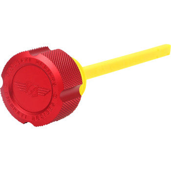 FIGURATI DESIGNS Performance Magnetic Oil Dipstick - Knurled - Red - M8 Touring/Trike FDP01-M8KN-R