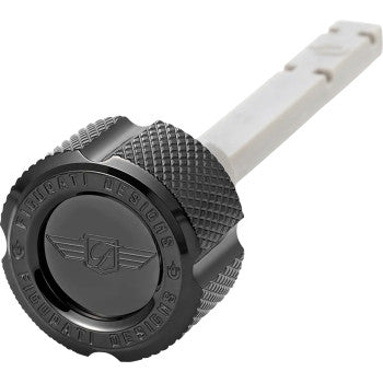 FIGURATI DESIGNS Transmission Oil Dipstick - Magnetic - Knurled - Black - Twin Cam FD01-MAGTD-KN-BLK