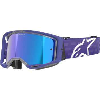 ALPINESTARS GOGGLES Vision 8 Goggle - Corp - Purple - Blue Mirror Lens 5101625-3116