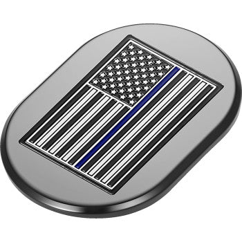 FIGURATI DESIGNS Antenna Cover - Right Rear Fender - Blue Line American Flag - Black FD71-AC-BLK-RT