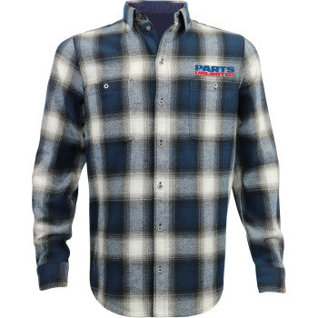 THROTTLE THREADS Parts Unlimited Flannel 25 Shirt - Blue/Black - 2XL PSU39ST61BL2R