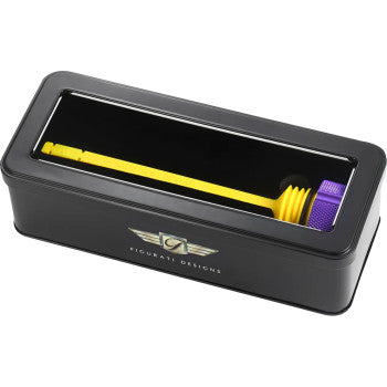 FIGURATI DESIGNS Performance Magnetic Oil Dipstick - Knurled - Purple - M8 Touring/Trike FDP01-M8KN-P