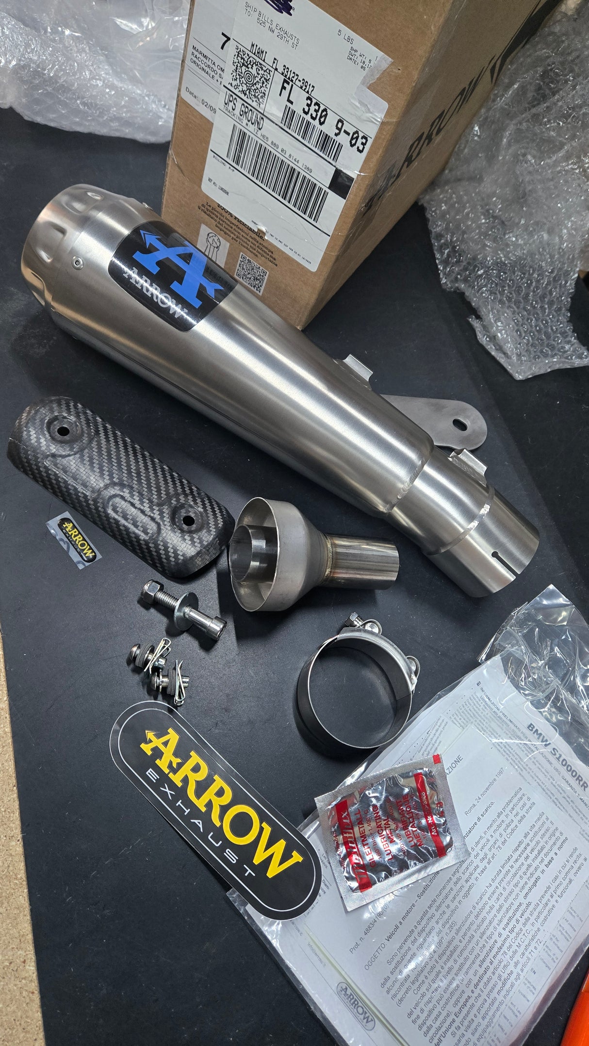 OPEN BOX IN STOCK 71903PRI Arrow Pro-Race Nichrom Slip on For Original Or Arrow Collectors Bmw S1000RR M1000R 20-24 (Copy)