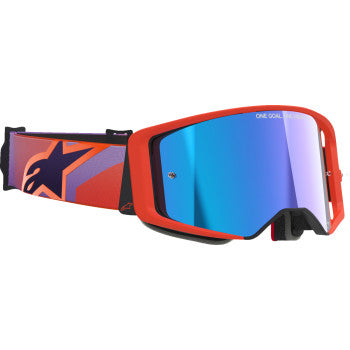 ALPINESTARS GOGGLES Supertech Vision Goggle - Corp - Hot Coral Purple - Blue Mirror Lens 5100326-414