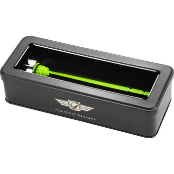 FIGURATI DESIGNS Performance Magnetic Oil Dipstick - Curved - Silver - Indian FD01-MAGDSTS-SM-SS