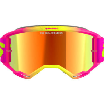 ALPINESTARS GOGGLES Vision 5 Goggle - Wordmark - Pink/Yellow Fluo - Red Mirror 5102425-3085