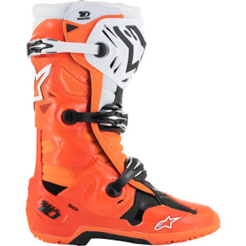 ALPINESTARS Tech 10 Enduro Boots - Fluorescent Orange/Black/White - US 9 2010025-4512-9