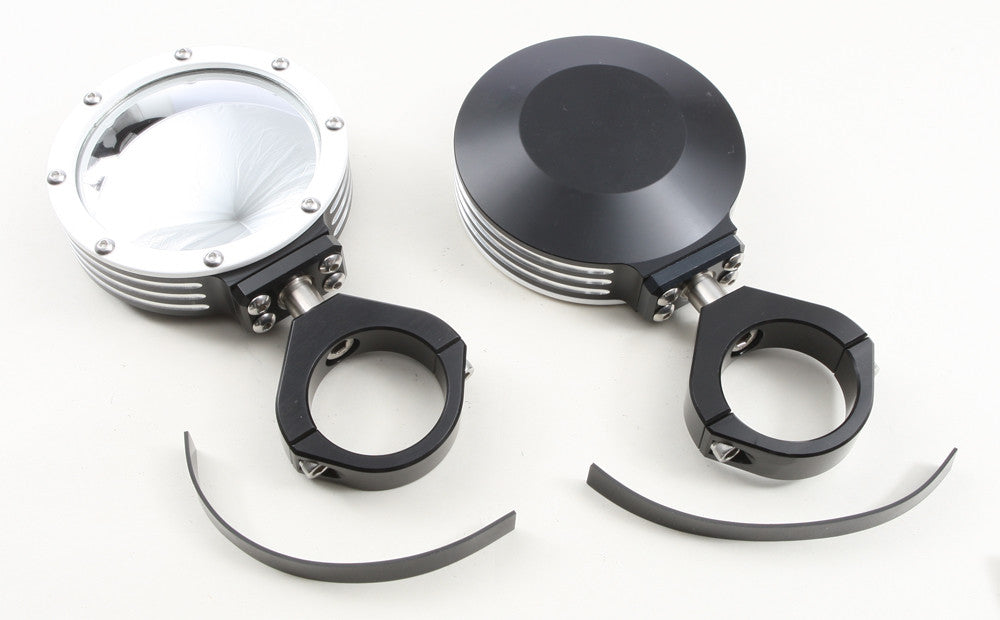 MODQUADBillet Side Mirrors Round W/Bezel White 1.75"SIDE-BEZ-W
