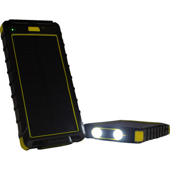 RidePower Portable Power Bank with LED Light/Solar Panel and 2 USB RPS