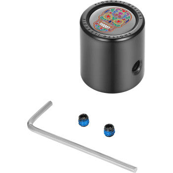 FIGURATI DESIGNS Heel-Toe Shifter Cover - Sugar Skull - Black FD30-HTSC-BLK