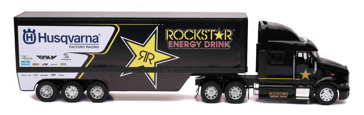 NEW-RAY1:32 Scale Rockstar Husqvarna Racing Transporter Rig10963