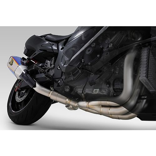 Yoshimura  BLUE Japan Machine Bent R-11Sq R Titanium Cyclone Dual Bke cover Exhaust For Hayabusa 22-25 110-592-A16G0
