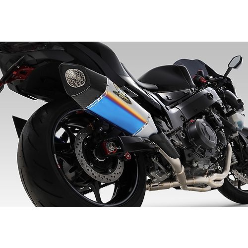 Yoshimura  BLUE Japan Machine Bent R-11Sq R Titanium Cyclone Dual Bke cover Exhaust For Hayabusa 22-25 110-592-A16G0