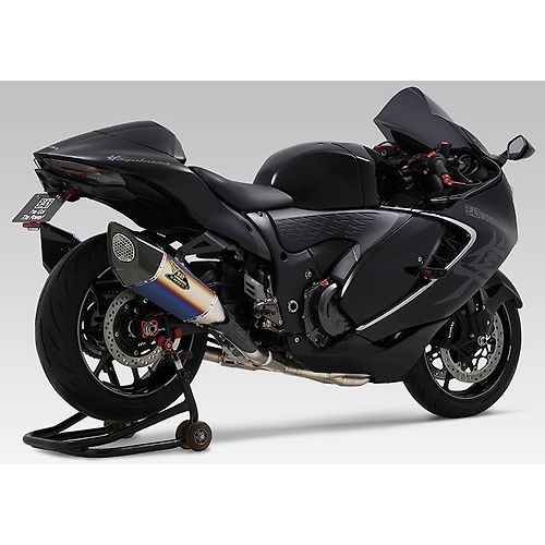 Yoshimura  BLUE Japan Machine Bent R-11Sq R Titanium Cyclone Dual Bke cover Exhaust For Hayabusa 22-25 110-592-A16G0