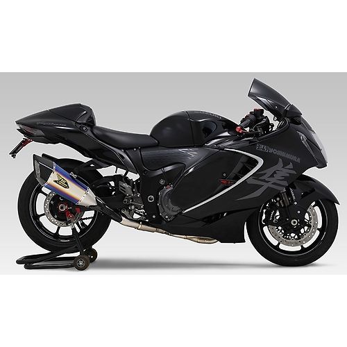Yoshimura  BLUE Japan Machine Bent R-11Sq R Titanium Cyclone Dual Bke cover Exhaust For Hayabusa 22-25 110-592-A16G0