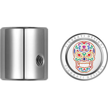FIGURATI DESIGNS Heel-Toe Shifter Cover - Sugar Skull - Stainless Steel FD30-HTSC-SS