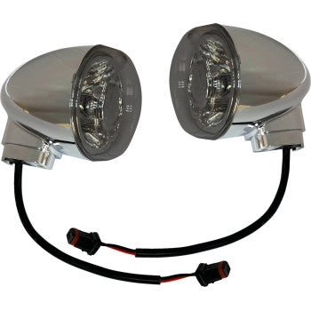 DRAG SPECIALTIES Turn Signal - Rear - Smoke/Amber - Chrome 2020-2315