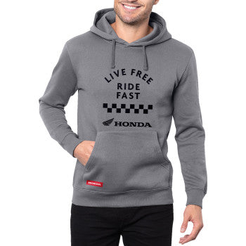 HONDA APPAREL Honda Live Free Ride Fast Hoodie - Gray - 2XL LEM25S-M57-2X