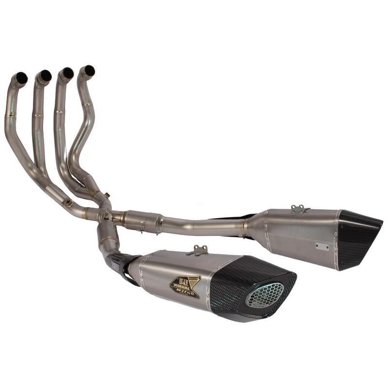 Yoshimura  BLUE Japan Machine Bent R-11Sq R Titanium Cyclone Dual Bke cover Exhaust For Hayabusa 22-25 110-592-A16G0
