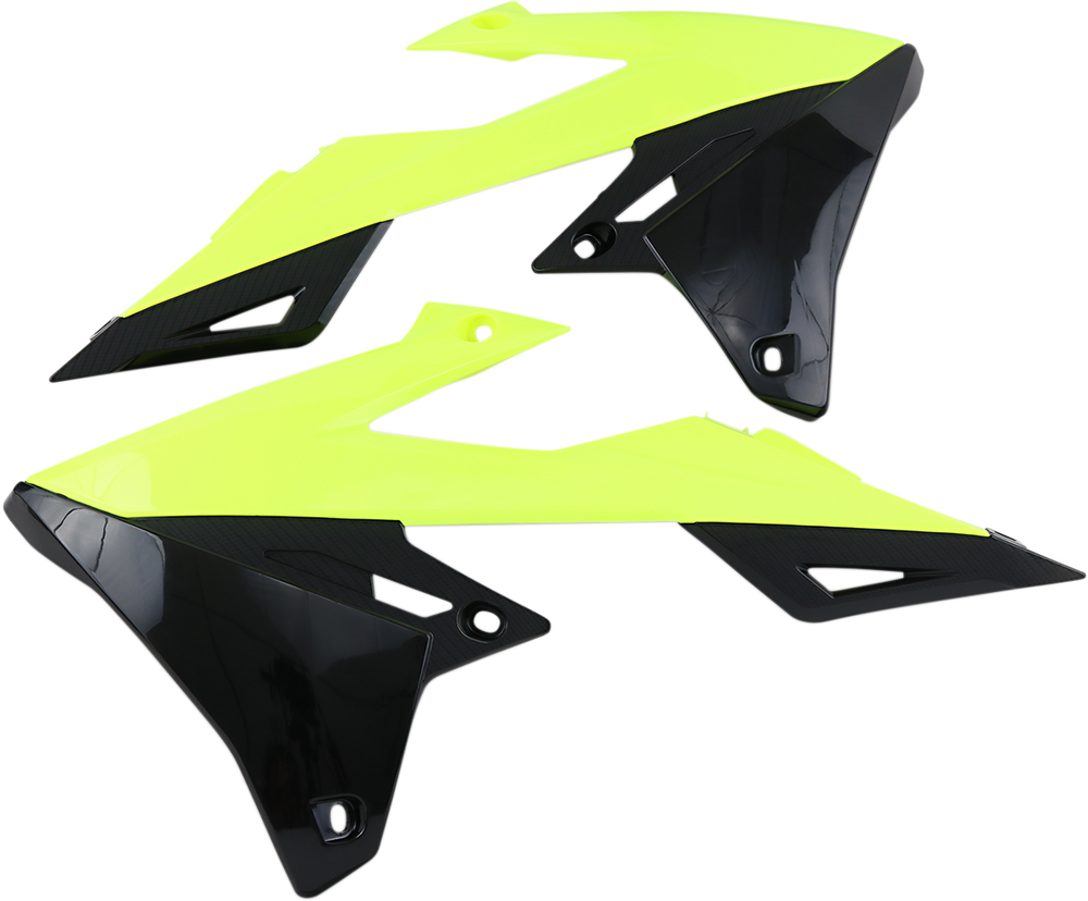 UFO Radiator Shrouds - Black/Fluorescent Yellow SU04941-DFLUU