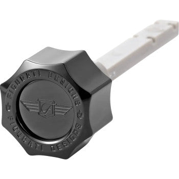 FIGURATI DESIGNS Transmission Oil Dipstick - Magnetic - Curved - Black - Twin Cam FD01-MAGTD-SM-BLK