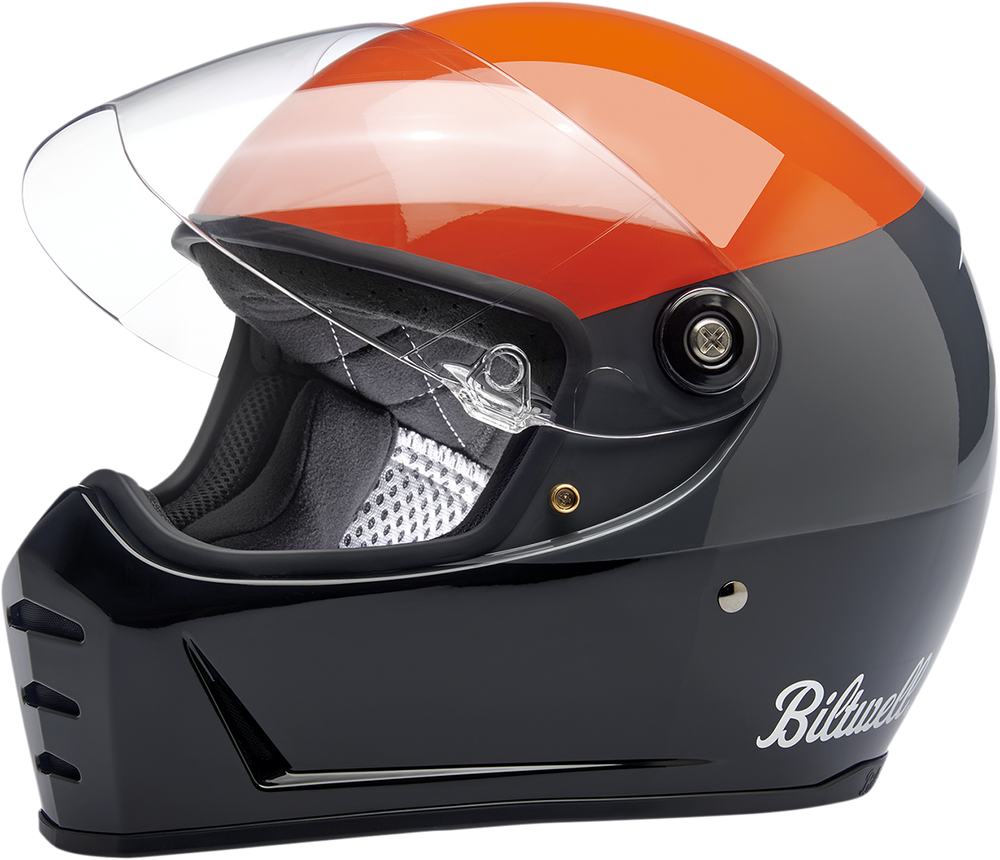 BILTWELL Lane Splitter Helmet - Gloss Podium Orange/Gray/Black - XS 1004-550-101