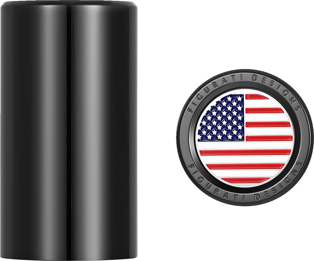 FIGURATI DESIGNS Docking Hardware Covers - American Flag - Long - Black FD21-DC-2545-BK