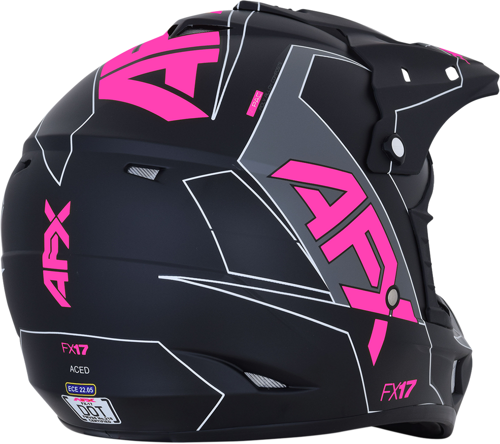AFX FX-17 Helmet - Aced - Matte Black/Pink - XL 0110-6513