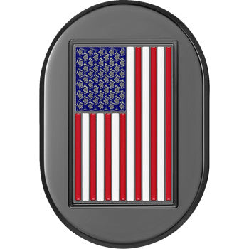 FIGURATI DESIGNS Antenna Cover - Left Rear Fender - American Flag - Black FD21-AC-BLK-LT