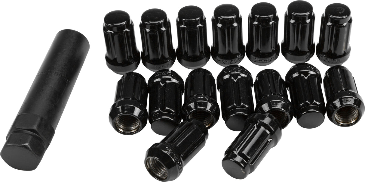 AWC 12mmx1.50 Lock Style Lug Nuts Black W/Key 16/Pk RLUG-CS20B