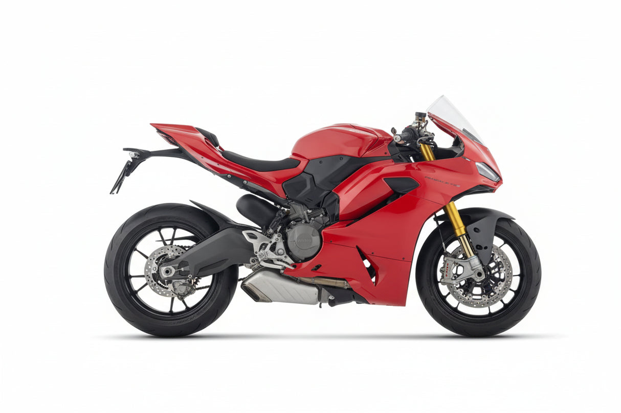 DUCATI PANIGALE V2/V2S E5+ 2025 RH/LH ROUND SIL TITANIUM SILENCERS + STAINLESS STEEL LINK PIPE