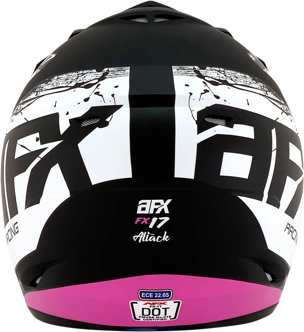 AFX FX-17 Helmet - Attack - Matte Black/Fuchsia - 2XL 0110-7171