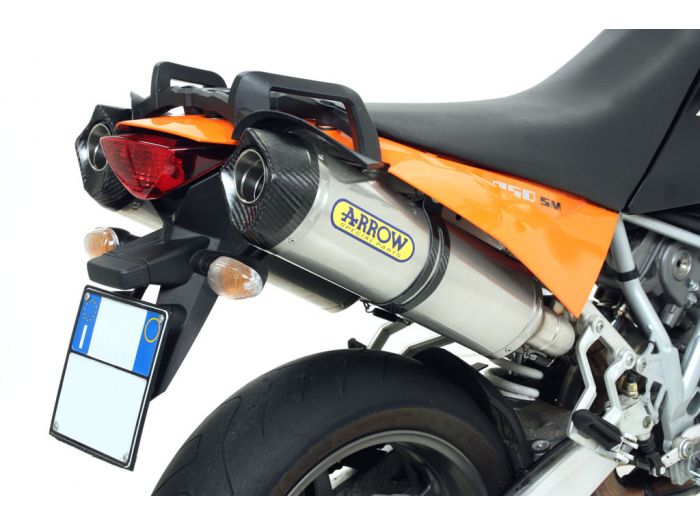 Arrow Ktm 950 Sm '06/09 Aluminium Homologated L&r Silencers With Carbon End-Cap 72613ak