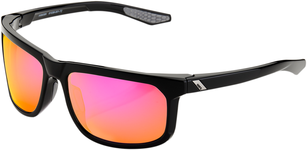 100% Hakan Sunglasses - Black - Purple Mirror 61036-001-72