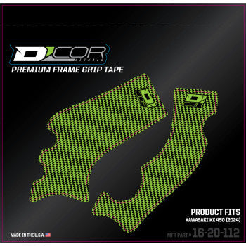 D'COR VISUALS Frame Grip Tape - Green/Black - Kawasaki KX 450 2-24 16-20-112