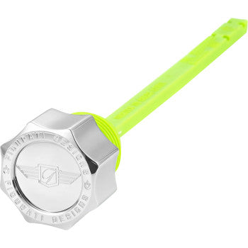 FIGURATI DESIGNS Magnetic Oil Dipstick - Curved - Silver - Indian FD01-MAGDSPP-SM-SS