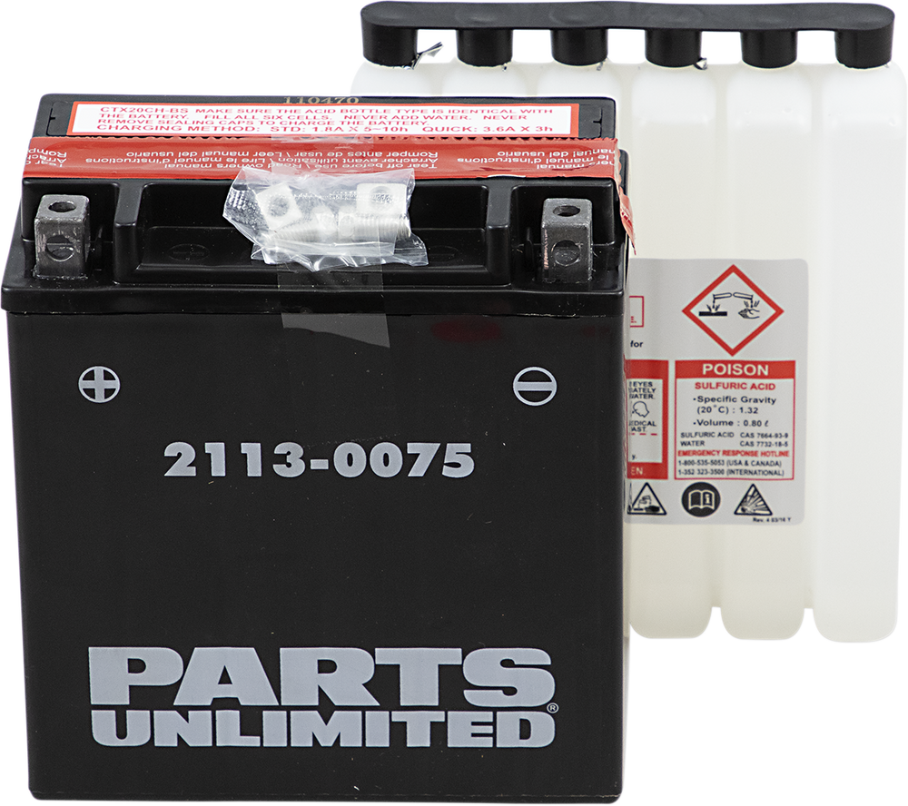 Parts Unlimited Agm Battery - Ytx20chbs .80 L Ctx20ch-Bs