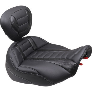 MUSTANG Deluxe Touring Solo Seat - Gun Metal Stitch - FLT/FLH '23-'24 89401GM