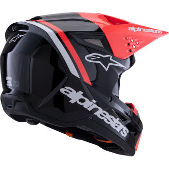 ALPINESTARS SM3 Helmet - Radium - Gloss Black/Red Fluo/White - Small 8300826-1553-S