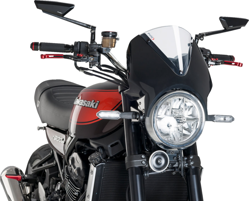 PUIG HI-TECH PARTS Windscreen - Black/Clear - Z900RS 024NW
