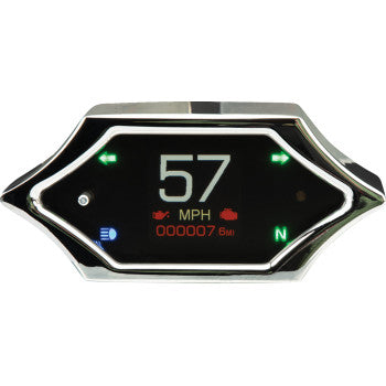 DAKOTA DIGITAL Handle Bar Mount Speedometer - With Signals - Spiked - Chrome MLX-5200