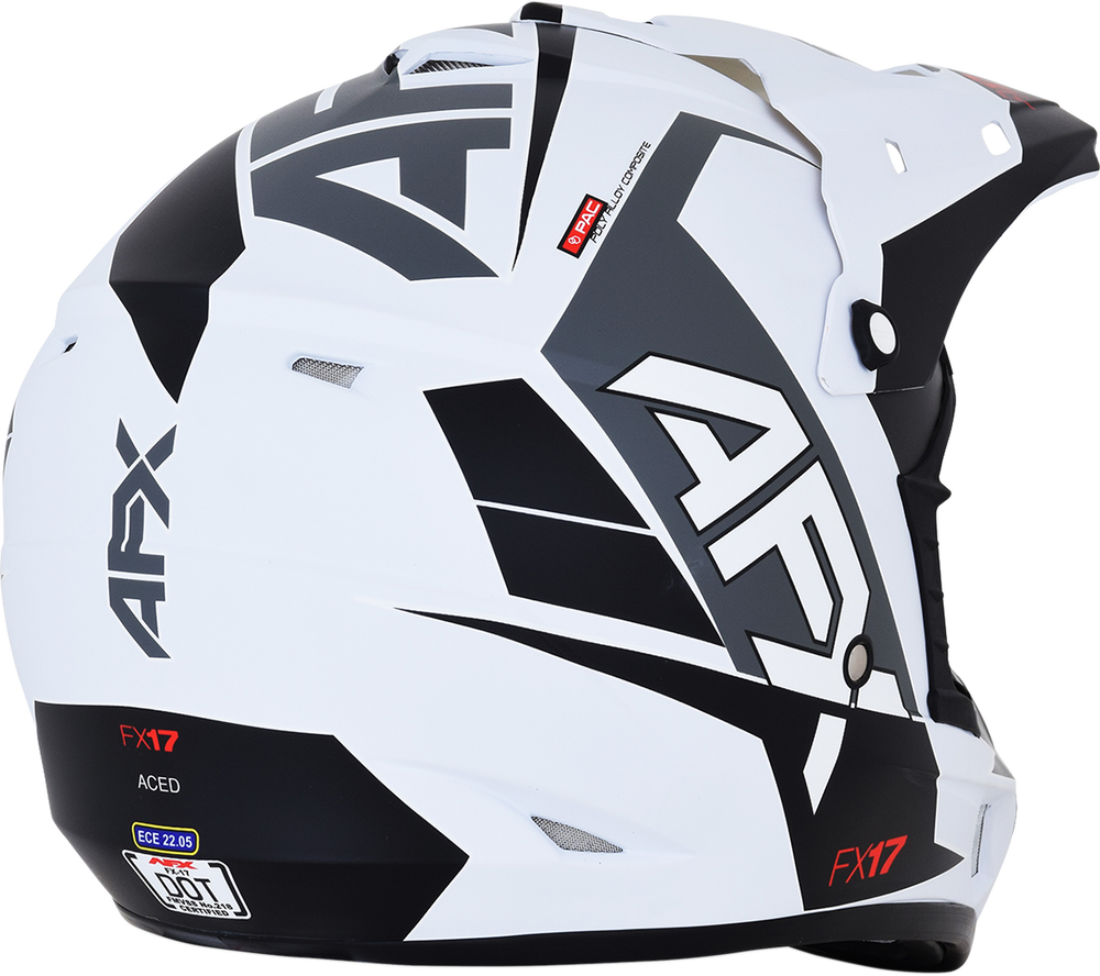AFX FX-17 Helmet - Aced - Matte White/White - XL 0110-6497