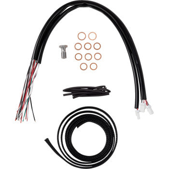 LA CHOPPERS Handlebar Cable/Brake Line Kit - Complete - 12" - 14" Handlebars - Stainless Glide 2023-2024 LA-8059KT2-13