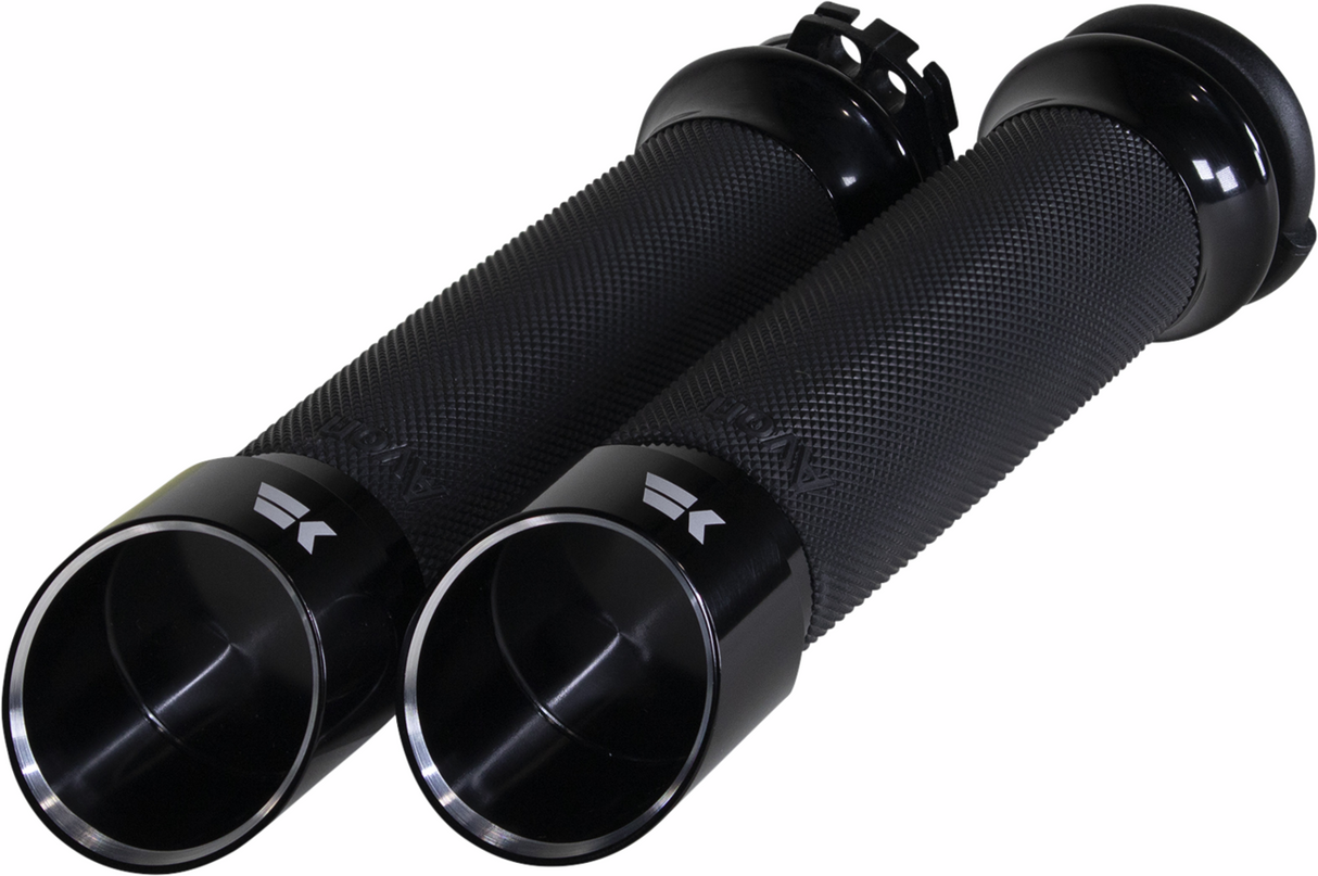 KHROME WERKS Grips - Edge - Custom Contour - Cable - Black 500240