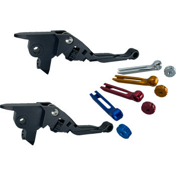 POWERSTANDS RACING Lever Set - Anthem - Pro - Harley Davidson - Black 12-03651-22