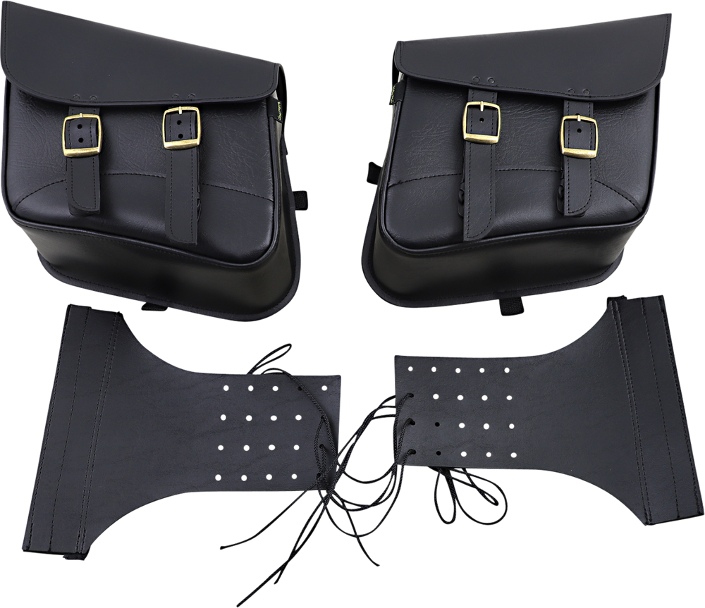 WILLIE & MAX LUGGAGE Brass Monkey Saddlebags - Slant - Brass - Small 59588-08