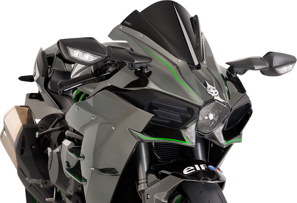 PUIG HI-TECH PARTS Race Windscreen - Black - Ninja 7631N