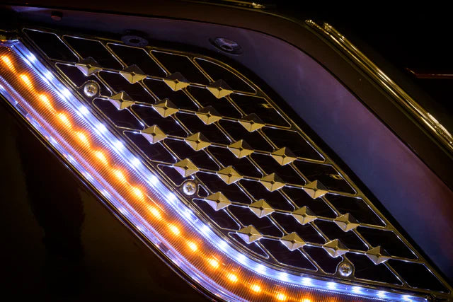 Goldstrike Twinart Lighted Radiator Grill Panels 18-Up Black 48321