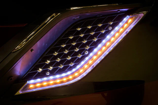 Goldstrike Twinart Lighted Radiator Grill Panels 18-Up Black 48321